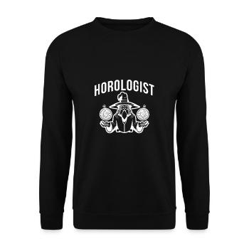 Chemise d’horlogerie Cadeau Horloger - Sweat-shirt Unisexe - noir - Devant - Alina (178cm) & Michal (187cm)