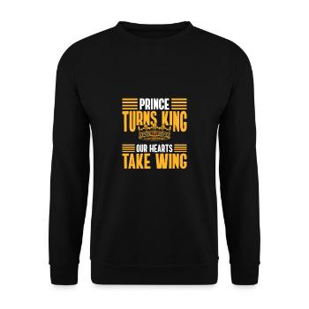 Prince Turns Into King Our Hearts Wing Shirt - Unisex Sweatshirt - black - Front - Alina (178cm) & Michal (187cm)