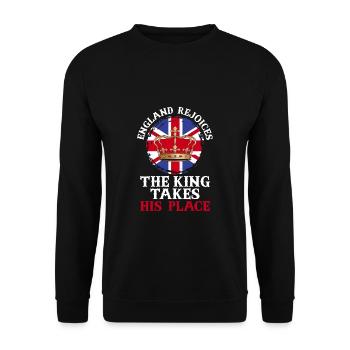 England Rejoices The King Takes His Place - Unisex Sweatshirt - black - Front - Alina (178cm) & Michal (187cm)
