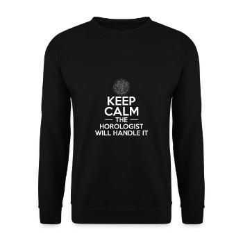 Keep Calm The Horlogist Will Handle It - Unisex Sweatshirt - black - Front - Alina (178cm) & Michal (187cm)