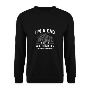 Dans Un père et un horloger Fête des pères Père - Sweat-shirt Unisexe - noir - Devant - Alina (178cm) & Michal (187cm)