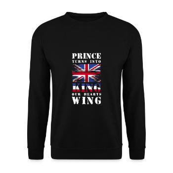 Prince Turns Into King Our Hearts Wing Shirt - Unisex Sweatshirt - black - Front - Alina (178cm) & Michal (187cm)