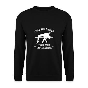 Chemise de saut à la perche Citation cadeau - Sweat-shirt Unisexe - noir - Devant - Alina (178cm) & Michal (187cm)