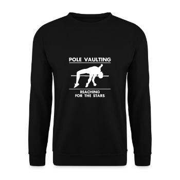 Pole Vaulting Shirt Geschenk Stabhochsprung Spruch - Unisex Pullover - Schwarz - Vorne - Alina (178cm) & Michal (187cm)