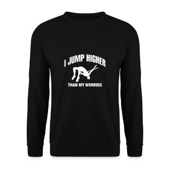 Pole Vaulting Shirt Geschenk Stabhochsprung Spruch - Unisex Pullover - Schwarz - Vorne - Alina (178cm) & Michal (187cm)