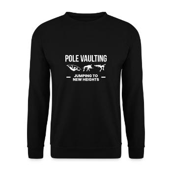 Pole Vaulting Shirt Geschenk - Unisex Pullover - Schwarz - Vorne - Alina (178cm) & Michal (187cm)