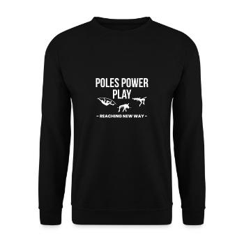 Poles Power Play Shirt Pole Vault - Unisex Sweatshirt - black - Front - Alina (178cm) & Michal (187cm)