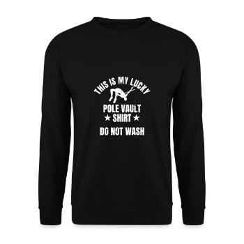 C’est ma chemise de saut à la perche porte-bonheur - Sweat-shirt Unisexe - noir - Devant - Alina (178cm) & Michal (187cm)