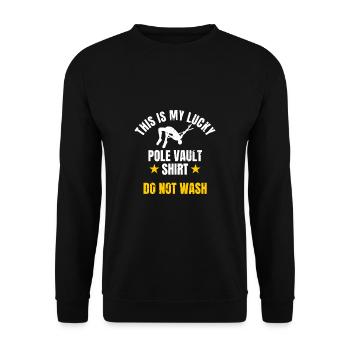 C’est ma chemise de saut à la perche porte-bonheur - Sweat-shirt Unisexe - noir - Devant - Alina (178cm) & Michal (187cm)