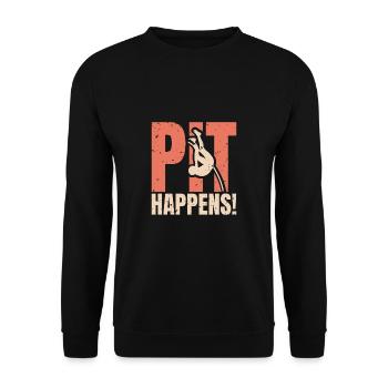 Pit Happens Pole Vault Chemise Cadeau - Sweat-shirt Unisexe - noir - Devant - Alina (178cm) & Michal (187cm)