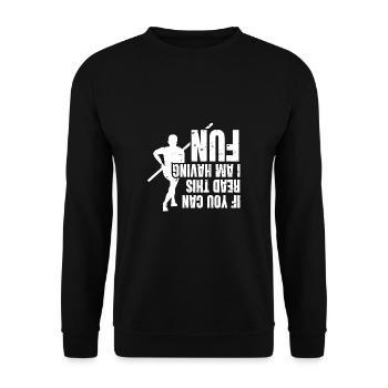Si vous pouvez lire ceci, je m’amuse - Sweat-shirt Unisexe - noir - Devant - Alina (178cm) & Michal (187cm)