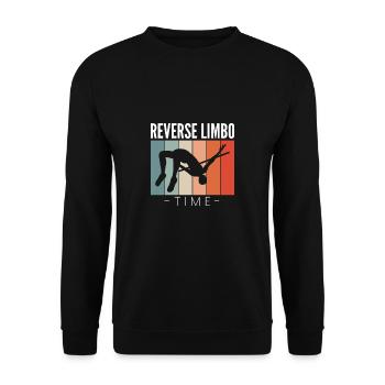 Reverse Limbo Time Shirt Geschenk - Unisex Pullover - Schwarz - Vorne - Alina (178cm) & Michal (187cm)