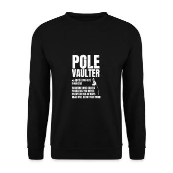 Pole Vaulter Definition Geschenk Stabhochsprung - Unisex Pullover - Schwarz - Vorne - Alina (178cm) & Michal (187cm)