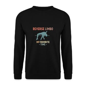 Reverse Limbo My Favorite Time Shirt - Unisex Pullover - Schwarz - Vorne - Alina (178cm) & Michal (187cm)