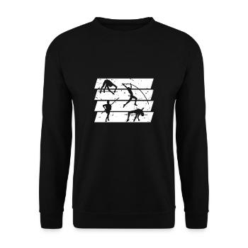 Cadeau Vintage Retro Pole Vault Shirt - Sweat-shirt Unisexe - noir - Devant - Alina (178cm) & Michal (187cm)