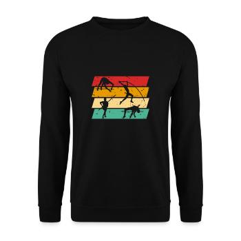 Cadeau Vintage Retro Pole Vault Shirt - Sweat-shirt Unisexe - noir - Devant - Alina (178cm) & Michal (187cm)