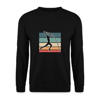 Cadeau Vintage Retro Pole Vault Shirt - Sweat-shirt Unisexe - noir - Devant - Alina (178cm) & Michal (187cm)