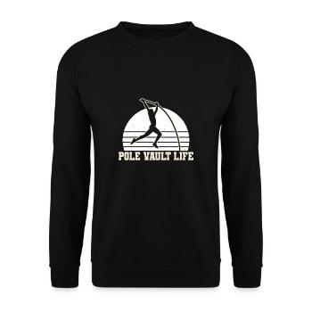Pole Vault Life Shirt Geschenk Stabhochsprung - Unisex Pullover - Schwarz - Vorne - Alina (178cm) & Michal (187cm)