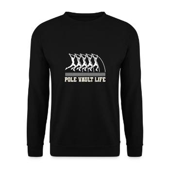 Pole Vault Life Shirt Geschenk Stabhochsprung - Unisex Pullover - Schwarz - Vorne - Alina (178cm) & Michal (187cm)