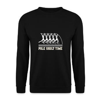 Vintage Retro Stabhochsprung Shirt Pole Vault Time - Unisex Sweatshirt - black - Front - Alina (178cm) & Michal (187cm)