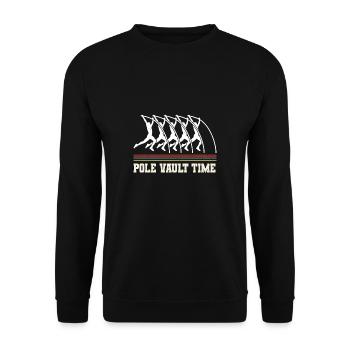 Vintage Retro Stabhochsprung Shirt Pole Vault Time - Unisex Sweatshirt - black - Front - Alina (178cm) & Michal (187cm)
