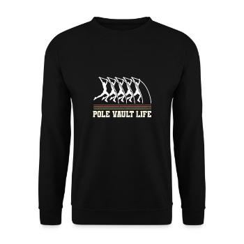 Vintage Retro Stabhochsprung Shirt Pole Vault Life - Unisex Sweatshirt - black - Front - Alina (178cm) & Michal (187cm)