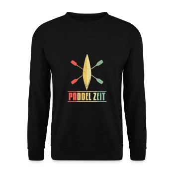 Paddel Zeit Shirt Geschenk Kajak Fahrer - Unisex Pullover - Schwarz - Vorne - Alina (178cm) & Michal (187cm)