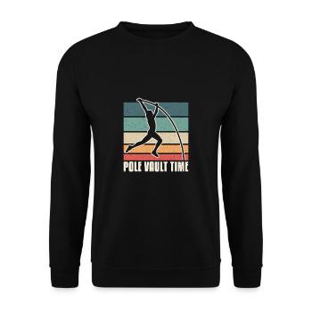 Vintage Retro Pole Vault Time Gift - Sweat-shirt Unisexe - noir - Devant - Alina (178cm) & Michal (187cm)
