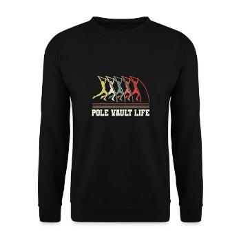 Vintage Retro Stabhochsprung Chemise Pole Vault Life - Sweat-shirt Unisexe - noir - Devant - Alina (178cm) & Michal (187cm)