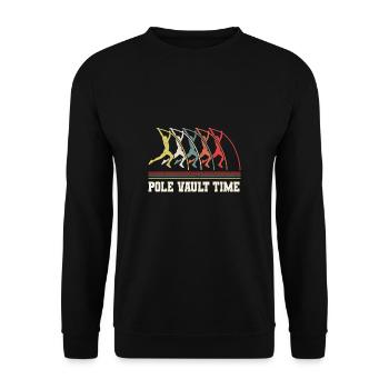 Vintage Retro Stabhochsprung Shirt Pole Vault Time - Unisex Sweatshirt - black - Front - Alina (178cm) & Michal (187cm)