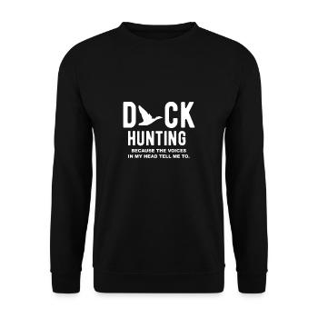 Chemise de chasse au canard Cadeau Chasse au canard - Sweat-shirt Unisexe - noir - Devant - Alina (178cm) & Michal (187cm)