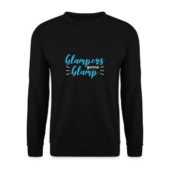Glampers going to Glamp Shirt Gift Glamping - Unisex Sweatshirt - black - Front - Alina (178cm) & Michal (187cm)