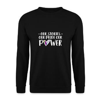 Cadeau de chemise LGBTQ+ Mois LGBT - Sweat-shirt Unisexe - noir - Devant - Alina (178cm) & Michal (187cm)