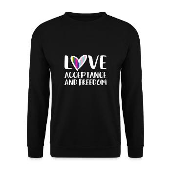 Cadeau de chemise LGBTQ+ Mois LGBT - Sweat-shirt Unisexe - noir - Devant - Alina (178cm) & Michal (187cm)