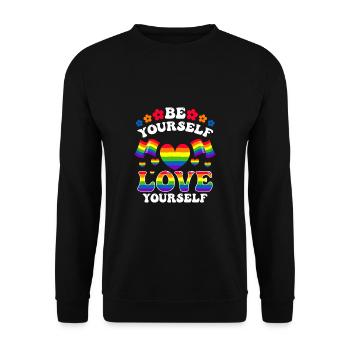 Cadeau de chemise LGBTQ+ Mois LGBT - Sweat-shirt Unisexe - noir - Devant - Alina (178cm) & Michal (187cm)