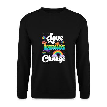 Cadeau de chemise LGBTQ+ Mois LGBT - Sweat-shirt Unisexe - noir - Devant - Alina (178cm) & Michal (187cm)