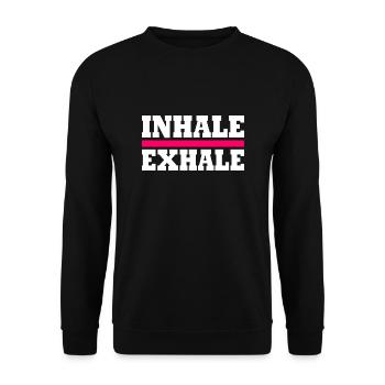 Inhale exhale - Unisex Sweatshirt - black - Front - Alina (178cm) & Michal (187cm)