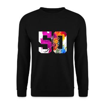 NUMBER 50 HOCKEY 50TH BIRTHDAY - Unisex Sweatshirt - black - Front - Alina (178cm) & Michal (187cm)