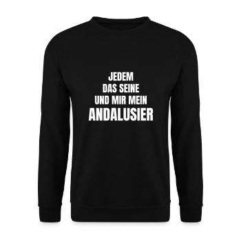 Andalusier Pferde - Unisex Pullover - Schwarz - Vorne - Alina (178cm) & Michal (187cm)