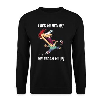 Gsiberger Vorarlbergerisch Lustig Motiv Dialekt - Unisex Pullover - Schwarz - Vorne - Alina (178cm) & Michal (187cm)