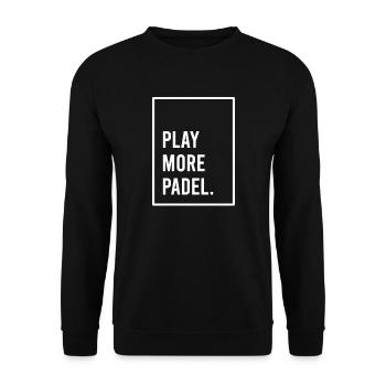 Play more Padel Spieler Padel Tennis - Unisex Pullover - Schwarz - Vorne - Alina (178cm) & Michal (187cm)