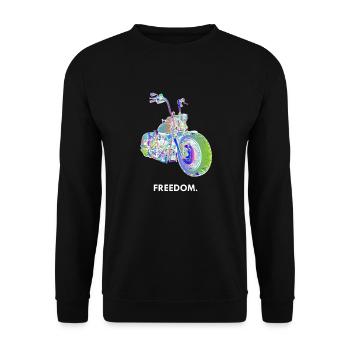 Motorcycle Chopper Freedom Biker Motorcyclist - Unisex Sweatshirt - black - Front - Alina (178cm) & Michal (187cm)