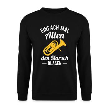Euphonium Orchester Horn Musiker Blasmusik - Unisex Pullover - Schwarz - Vorne - Alina (178cm) & Michal (187cm)