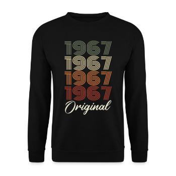 1967 Original Vintage Geburtstagsgeschenk 1967 - Unisex Pullover - Schwarz - Vorne - Alina (178cm) & Michal (187cm)