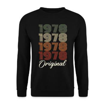 1978 Cadeau D'anniversaire Vintage Original 1978 - Sweat-shirt Unisexe - noir - Devant - Alina (178cm) & Michal (187cm)