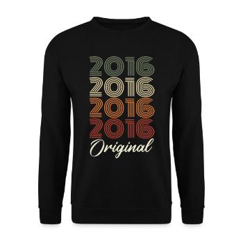 2016 Original Vintage Birthday Gift 2016 - Unisex Sweatshirt - black - Front - Alina (178cm) & Michal (187cm)