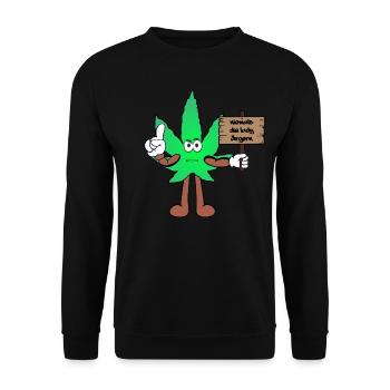 Der Bloom - Weed Cannabis Stoned Hanf Marihuana - Unisex Pullover - Schwarz - Vorne - Alina (178cm) & Michal (187cm)
