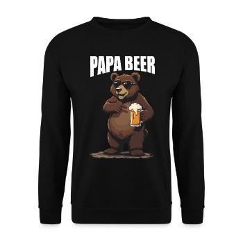papa bier - Unisex Pullover - Schwarz - Vorne - Alina (178cm) & Michal (187cm)