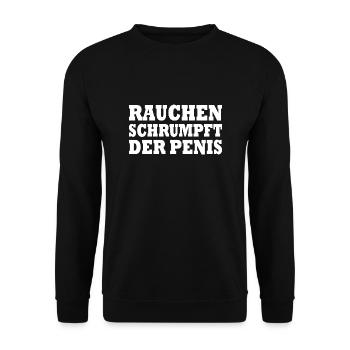 rauchen schrumpft der penis - Unisex Pullover - Schwarz - Vorne - Alina (178cm) & Michal (187cm)