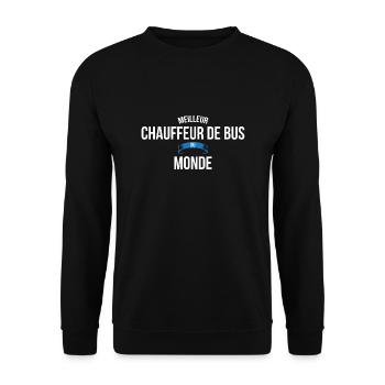 Meilleur Chauffeur de bus du monde homme - Sweat-shirt Unisexe - noir - Devant - Alina (178cm) & Michal (187cm)